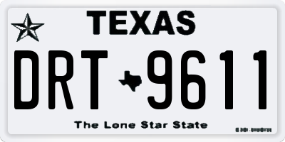 TX license plate DRT9611