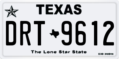 TX license plate DRT9612