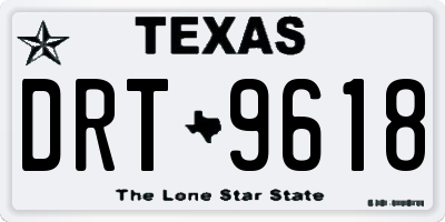 TX license plate DRT9618
