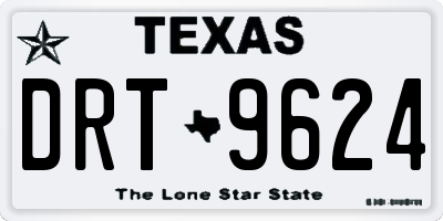 TX license plate DRT9624