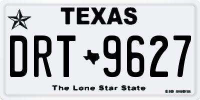 TX license plate DRT9627
