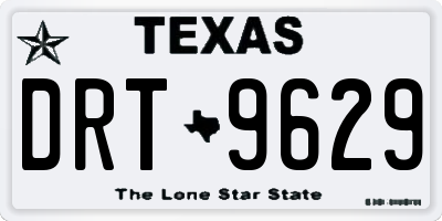 TX license plate DRT9629
