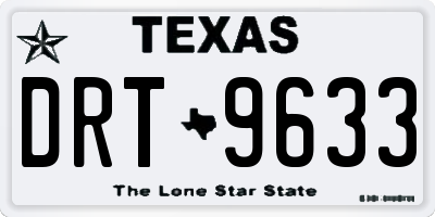 TX license plate DRT9633
