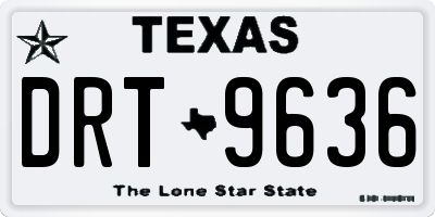TX license plate DRT9636