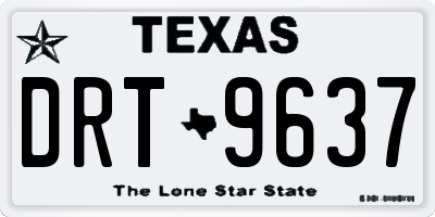 TX license plate DRT9637