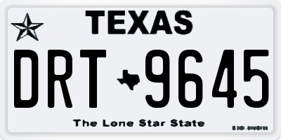 TX license plate DRT9645