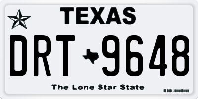 TX license plate DRT9648