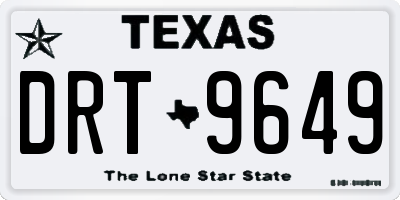 TX license plate DRT9649
