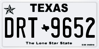 TX license plate DRT9652