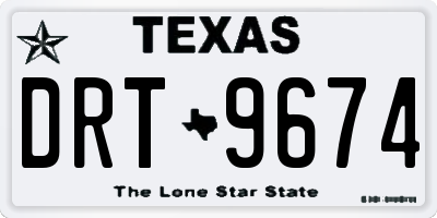 TX license plate DRT9674