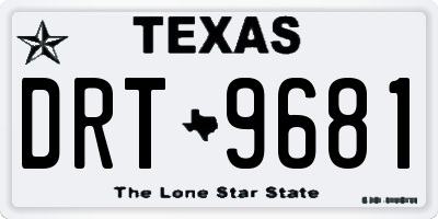 TX license plate DRT9681