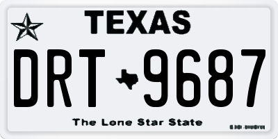 TX license plate DRT9687