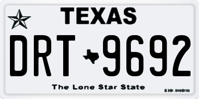 TX license plate DRT9692