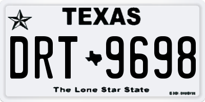 TX license plate DRT9698