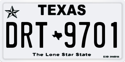 TX license plate DRT9701