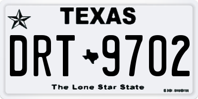TX license plate DRT9702