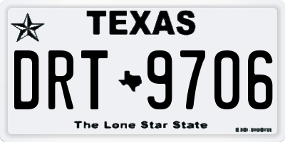 TX license plate DRT9706