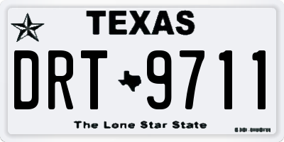TX license plate DRT9711