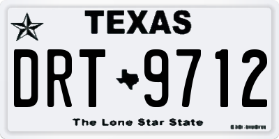 TX license plate DRT9712