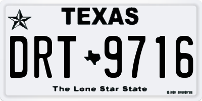 TX license plate DRT9716