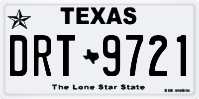 TX license plate DRT9721