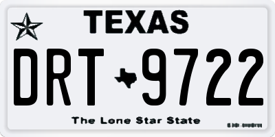 TX license plate DRT9722