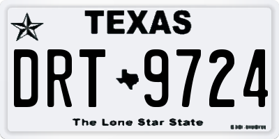 TX license plate DRT9724