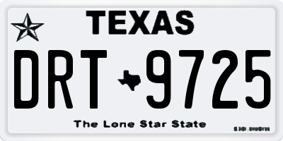 TX license plate DRT9725