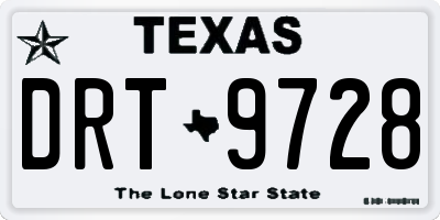 TX license plate DRT9728