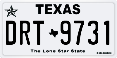TX license plate DRT9731