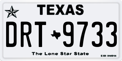 TX license plate DRT9733