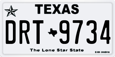 TX license plate DRT9734