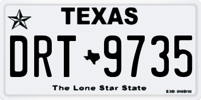 TX license plate DRT9735