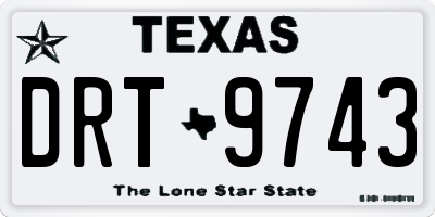 TX license plate DRT9743