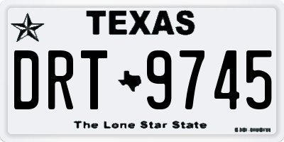TX license plate DRT9745