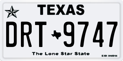 TX license plate DRT9747