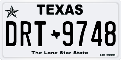 TX license plate DRT9748