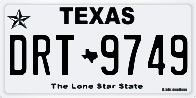 TX license plate DRT9749