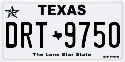 TX license plate DRT9750