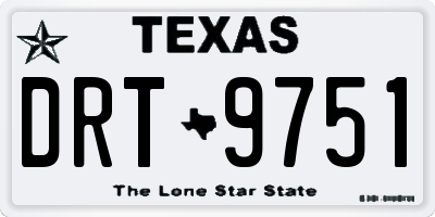 TX license plate DRT9751