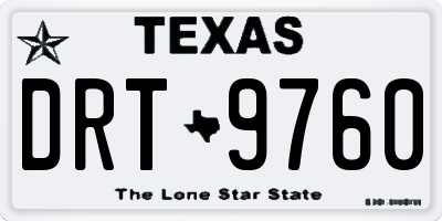TX license plate DRT9760