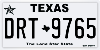 TX license plate DRT9765