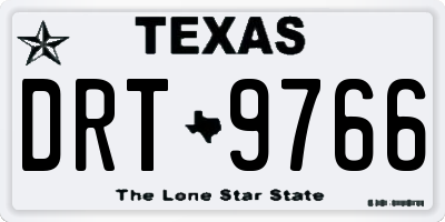 TX license plate DRT9766