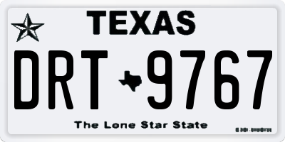 TX license plate DRT9767