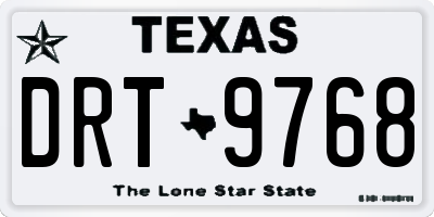 TX license plate DRT9768