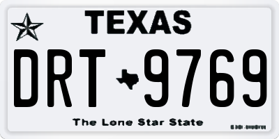 TX license plate DRT9769