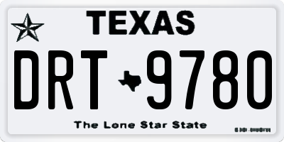 TX license plate DRT9780