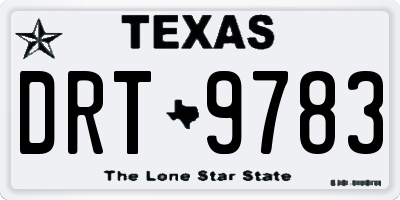 TX license plate DRT9783