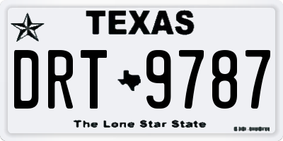 TX license plate DRT9787