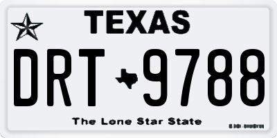 TX license plate DRT9788